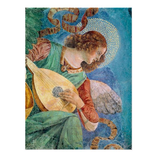 Musical angel playing guitar perfect poster (Voorkant)