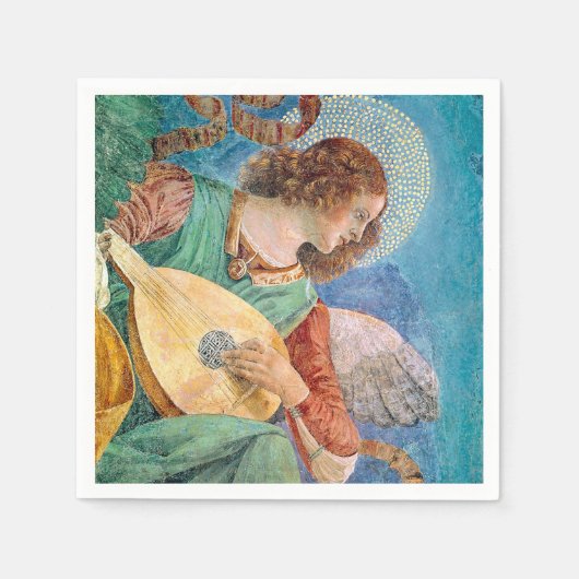 Musical angel playing guitar servet (Voorkant)