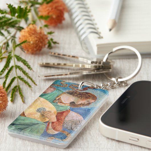 Musical angel playing guitar sleutelhanger (Voorkant Rechts)