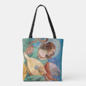 Musical angel playing guitar tote bag (Achterkant)