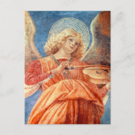 Musical angel playing the violin fresco briefkaart