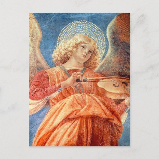Musical angel playing the violin fresco briefkaart (Voorkant)