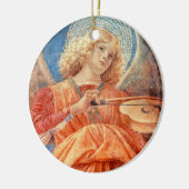Musical angel playing the violin fresco keramisch ornament (Links)