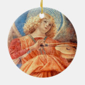 Musical angel playing the violin fresco keramisch ornament (Achterkant)