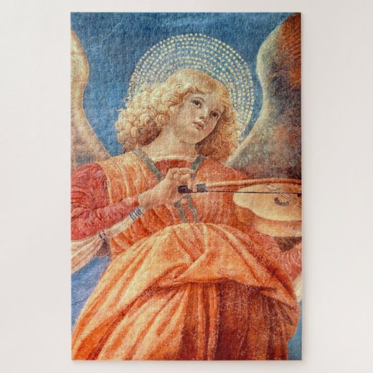 Musical angel playing the violin fresco legpuzzel (Verticaal)