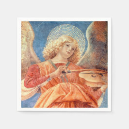 Musical angel playing the violin fresco servet