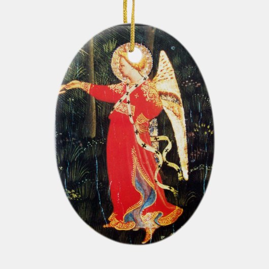 MUSICAL ANGEL Ruby Gem stone Keramisch Ornament (Achterkant)