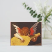 Musical Angel Vintage Christmas Feestdagenkaart (Staand voorkant)