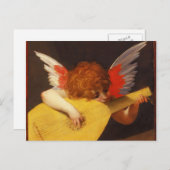 Musical Angel Vintage Christmas Feestdagenkaart (Voorkant / Achterkant)