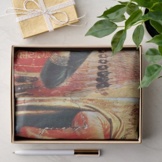 MUSICAL ANGELS PARCHMENT MONOGRAM Ruby Gemstone Tissuepapier (Geschenk)