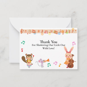 Musical Animal Bedankt Cards Notitiekaartje
