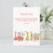 Musical Animal Train Birthday Bedankkaart (Staand voorkant)