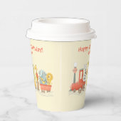 Musical Animal Train Birthday Papieren Bekers (Rechts)