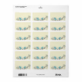 Musical Aqua Birds Branch Adresetiketten Etiket (Full Sheet)