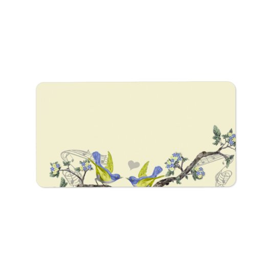 Musical  Aqua Birds Branch Adresetiketten Etiket (Voorkant)