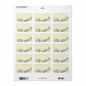 Musical  Aqua Birds Branch Adresetiketten Etiket (Full Sheet)