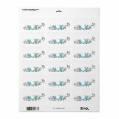 Musical  Aqua Birds Grey Branch Labels (Full Sheet)