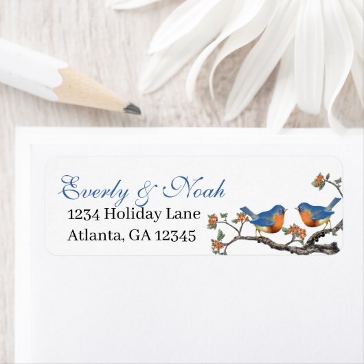 Musical  Aqua Birds Grey Branch Labels (Insitu)