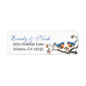 Musical  Aqua Birds Grey Branch Labels (Voorkant)
