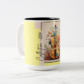 Musical Art collectie - Viool Tweekleurige Koffiemok (Voorkant links)