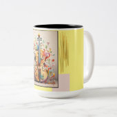 Musical Art collectie - Viool Tweekleurige Koffiemok (Voorkant rechts)