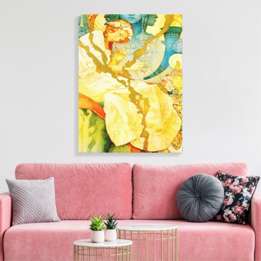 Musical Art Nouveau Canvas Afdruk (Insitu (Woonkamer))