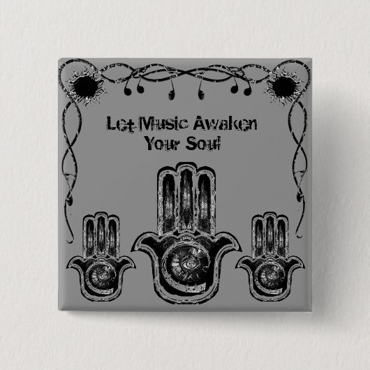Musical Awakking Vierkante Button 5,1 Cm (Voorkant)