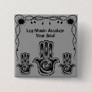Musical Awakking Vierkante Button 5,1 Cm