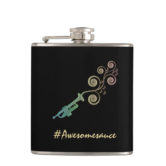 Musical Awesomesauce Colorful Trumpet Flask Heupfles (Voorkant)