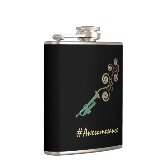 Musical Awesomesauce Colorful Trumpet Flask Heupfles (Rechts)