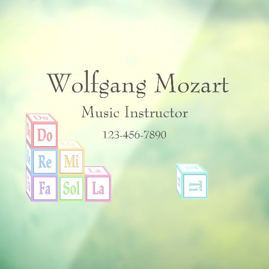 Musical Baby Blokken Gepersonaliseerd School Studi Raamsticker (Vel 3)