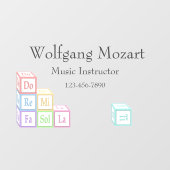Musical Baby Blokken Gepersonaliseerd School Studi Raamsticker (Vel)