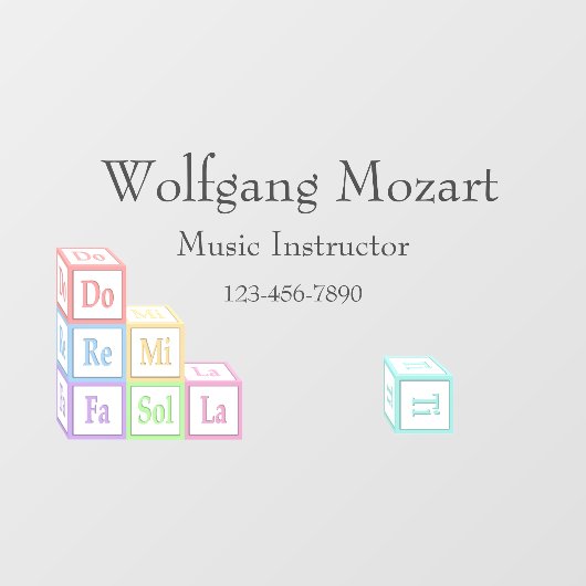 Musical Baby Blokken Gepersonaliseerd School Studi Raamsticker (Vel)