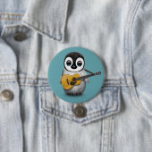 Musical Baby Penguin Speling Guitar Blue Ronde Button 7,6 Cm (In situ)