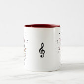 Musical Bard Kitty Cat met Mandolin Two-Tone Coff Tweekleurige Koffiemok (Center)