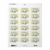 Musical  Birds Grey adreslabel voor rsvp Etiket (Full Sheet)