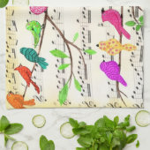 Musical Birds keukenhanddoek (Gevouwen)
