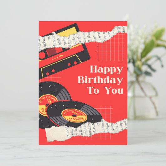 Musical Birthday Kaart (Staand voorkant)