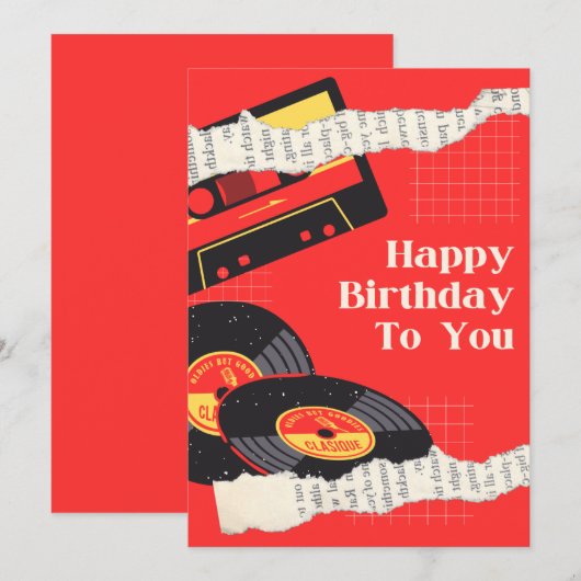 Musical Birthday Kaart (Voorkant / Achterkant)