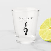 Musical Black Treble Clef Cute Shot Glas (Voorkant)