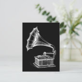  Musical Black van de Afspeelplaat van fonografie Briefkaart (Staand voorkant)