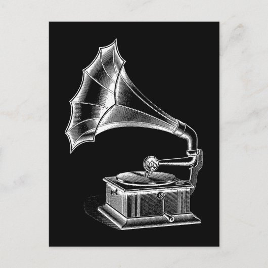  Musical Black van de Afspeelplaat van fonografie Briefkaart (Voorkant)