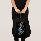 Musical Blue Butterfly Tote Bag (Voorkant (product))