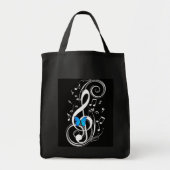 Musical Blue Butterfly Tote Bag (Voorkant)