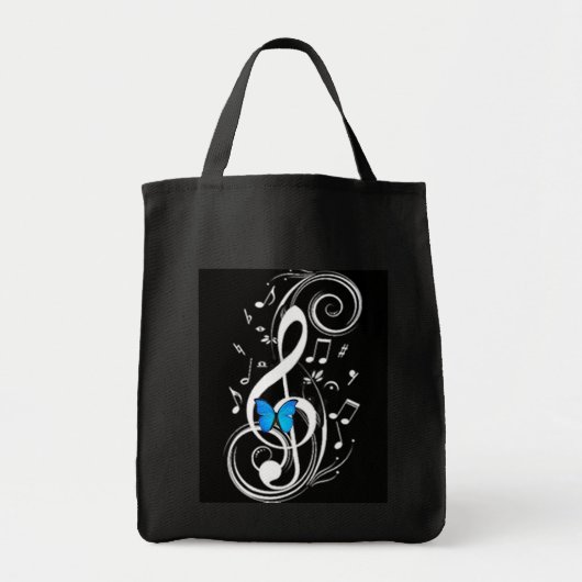 Musical Blue Butterfly Tote Bag (Voorkant)