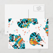 Musical Blue Racoons Briefkaart (Voorkant / Achterkant)