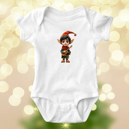 Musical Boy Christmas Elf Baby Bodysuit