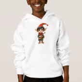 Musical Boy Christmas Elf Boy's Hoodie (Voorkant)