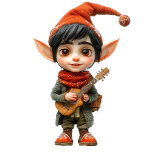 Musical Boy Christmas Elf inpakpapier<br><div class="desc">Hij plaatst het feest in de festiviteiten. Visie tot leven gebracht met AI.</div>