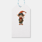 Musical Boy Christmas Elf White Gift Labels Cadeaulabel (Voorkant)